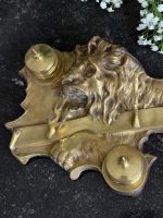 Antique bronze inkwell with lion's head — Historicism, Europe, late 19th century (6598) - Image 2