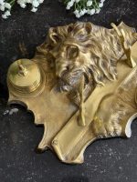 Antique bronze inkwell with lion's head — Historicism, Europe, late 19th century (6598) - Image 6