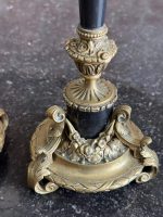 Pair of Bronze Candlesticks with Black Patina — Empire Style, France, 19th c. (2 pcs) (6546) - Image 12