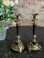 Pair of Bronze Candlesticks with Black Patina — Empire Style, France, 19th c. (2 pcs) (6546) - Image 2