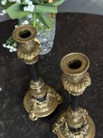 Pair of Bronze Candlesticks with Black Patina — Empire Style, France, 19th c. (2 pcs) (6546) - Image 4