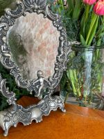 Miroir sur pied en laiton avec ange, léger, petite taille – Image 4