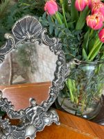 Miroir sur pied en laiton avec ange, léger, petite taille – Image 8