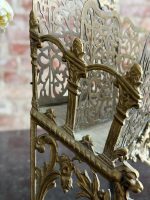 Elegants antīks misiņa vēstuļu un salvešu turētājs ar diviem nodalījumiem — historisma stilā (brass letter rack) (6560) - Image 6