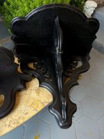 Ebonizētu Koka Sienas Konsolu Pāris ar Caurgrieztu Rocaille Ornamentu — Napoleon III, Francija, ap 1850.–1880. (3450) - Image 12