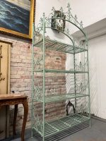 Antīks kaluma dzelzs etažērs ar 5 plauktiem — Historicisma stilā (Antique French 5-Tier Wrought Iron Etagere) (6645) - Image 3