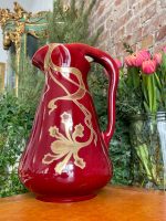 art nouveau jugendstil red pitcher vase