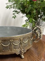 Antīka misiņa žardinjēra uz lauvas ķepām — Ampīra stils (Antique Brass Footed Jardiniere) (5249) - Image 10