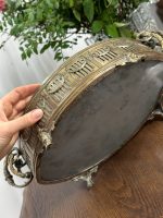 Antīka misiņa žardinjēra uz lauvas ķepām — Ampīra stils (Antique Brass Footed Jardiniere) (5249) - Image 11