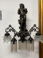 Suuri pronssinen seinävalaisin tyttöhahmolla – Belle Époque, Auguste Moreau -tyyliin, Ranska, 1900-luku (6652) - Image 3