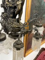 Suuri pronssinen seinävalaisin tyttöhahmolla – Belle Époque, Auguste Moreau -tyyliin, Ranska, 1900-luku (6652) - Image 11