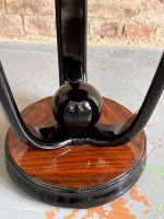 Art deco stila kafijas galdiņš tumši brūnā/melnā krāsā, vidēja izmēra (5881) - Image 6