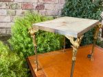 Skaists miniatūrs bronzas galds ar gulbja detaļām un oniksa virsmu (2821) - Image 7