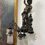 Stor Bronze Væglampe med Drengefigur – Belle Époque, Auguste