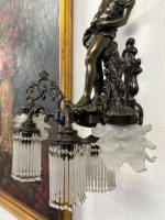 Belle Époque -tyylinen pronssinen seinävalaisin poikahahmolla, Ranska, 1900-luku - Image 5