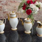 porcelāna komplekts - 2gab piena krūzes un 2gab tējkannas (6958)