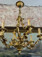 Luxurious antique bronze six-light ceiling lamp - Rococo style, (6647) - Image 3
