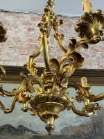 Luxurious antique bronze six-light ceiling lamp - Rococo style, (6647) - Image 9