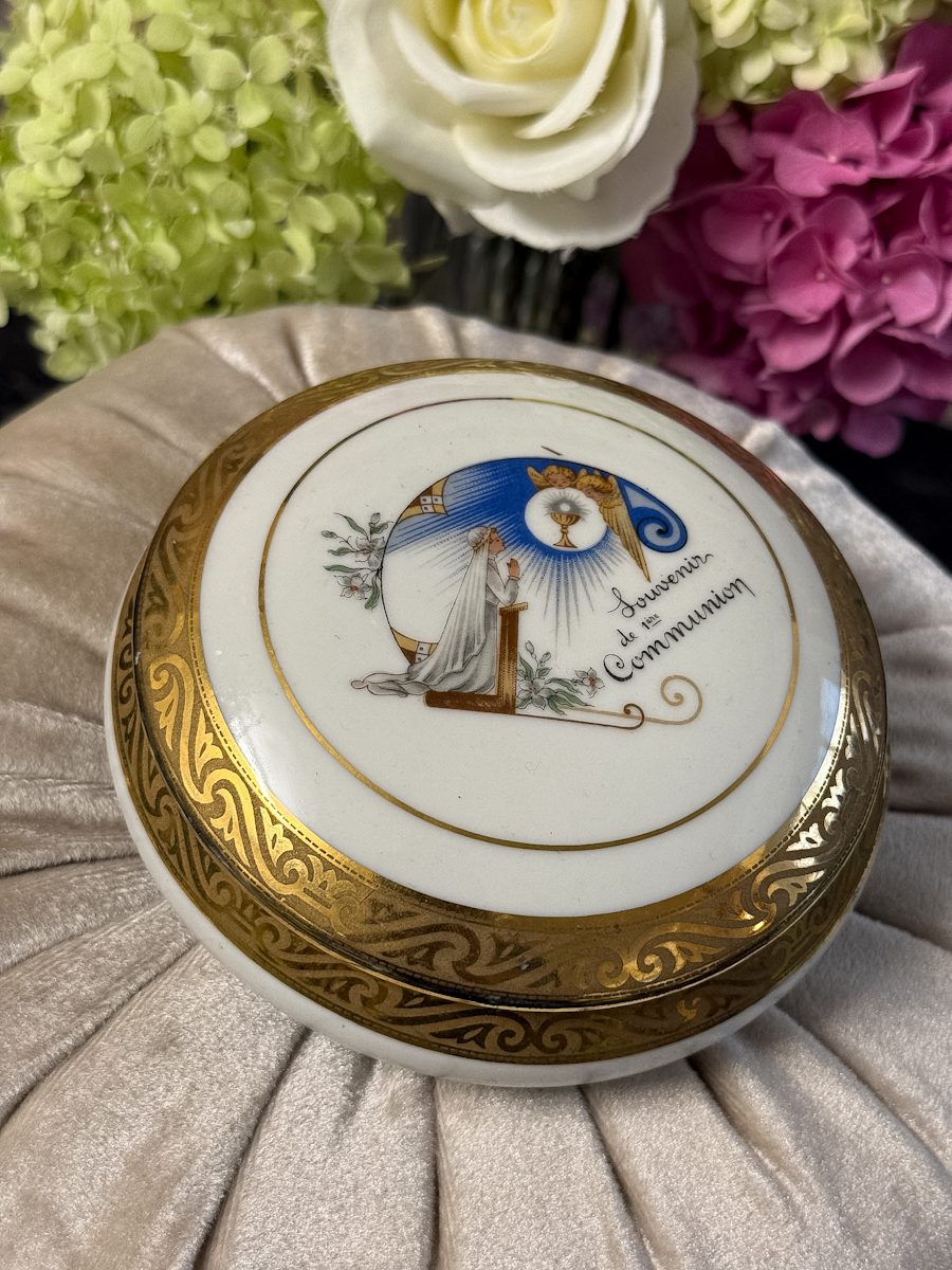 porcelāna trauciņš ar vāciņu ar svētbildes motīvu (7143) - Image 1