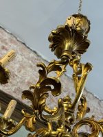 Luxurious antique bronze six-light ceiling lamp - Rococo style, (6647) - Image 13