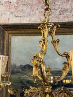 Luxurious antique bronze six-light ceiling lamp - Rococo style, (6647) - Image 15
