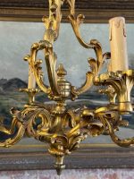 Luxurious antique bronze six-light ceiling lamp - Rococo style, (6647) - Image 7