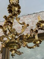 Luxurious antique bronze six-light ceiling lamp - Rococo style, (6647) - Image 6