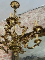 Luxurious antique bronze six-light ceiling lamp - Rococo style, (6647) - Image 5