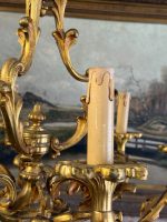 Luxurious antique bronze six-light ceiling lamp - Rococo style, (6647) - Image 17
