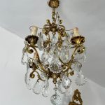 Bronzas Lampa ar Kristāliem, Maza/Vidēja Izmēra (3557)