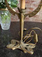 Antique Art Nouveau Table Lamp with Colored Glass Shade (6496) - Image 3