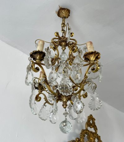Bronzas lampa ar kristāliem, maza/vidēja izmēra (3557)