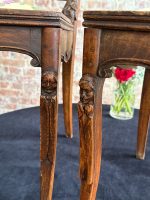 Antīku Jugendstila koka krēslu pāris ar smalkiem kokgriezumiem (Pair of French Art Nouveau Carved Oak Chairs with Floral Upholstery) (7001) - Image 12