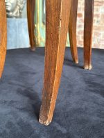 Antīku Jugendstila koka krēslu pāris ar smalkiem kokgriezumiem (Pair of French Art Nouveau Carved Oak Chairs with Floral Upholstery) (7001) - Image 22