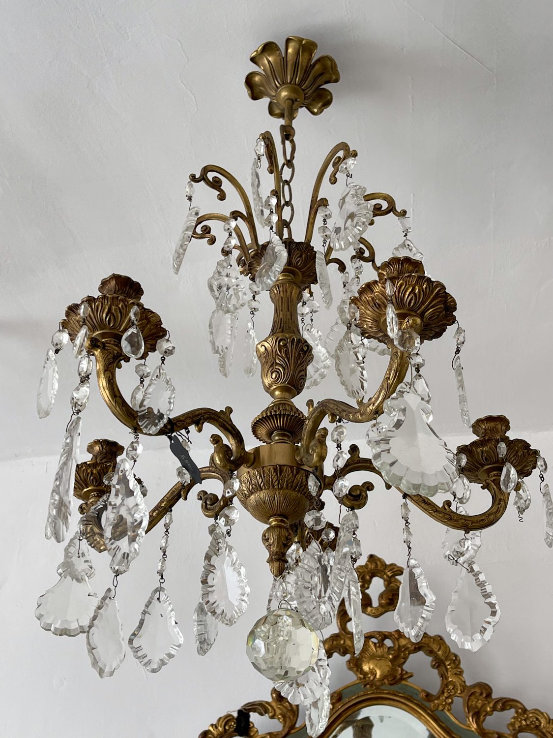 Bronzas Lampa ar Kristāliem, Priekš Svecēm, Vidēja Izmēra (3560) - Image 1