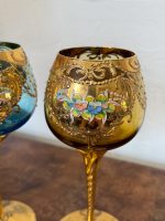 4gab liela izmēra vīna glāzes, apgleznotas, Murano stikls (6010) - Image 7
