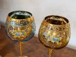 4gab liela izmēra vīna glāzes, apgleznotas, Murano stikls (6010) - Image 9