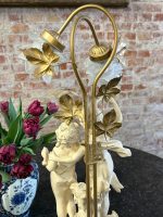 galda lampa ar baltām figūrām, 2 spuldzēm, vidēji liela izmēra, viegla pēc svara (6424) - Image 16