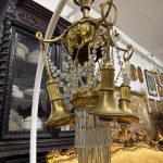 antique brass crystal chandelier 5 lights