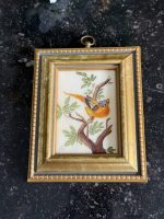 miniatūra glezniņa uz auduma, zelta krāsas rāmī, viegla pēc svara (6554) - Image 2