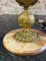 Bordlampe med kuppel og marmor, mellemstor, 1 pære, moderat tung (6406) - Billede 4
