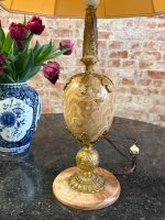 Bordlampe med kuppel og marmor, mellemstor, 1 pære, moderat tung (6406) - Billede 2