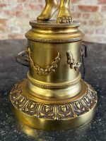 misiņa/bronzas galda lampa ar eņģeļa figūru, liela izmēra, 6 spuldzēm, smaga (6412) - Image 19