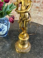 misiņa/bronzas galda lampa ar eņģeļa figūru, liela izmēra, 6 spuldzēm, smaga (6412) - Image 16