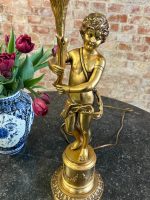 misiņa/bronzas galda lampa ar eņģeļa figūru, liela izmēra, 6 spuldzēm, smaga (6412) - Image 14