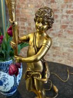 misiņa/bronzas galda lampa ar eņģeļa figūru, liela izmēra, 6 spuldzēm, smaga (6412) - Image 11
