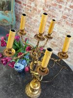 misiņa/bronzas galda lampa ar eņģeļa figūru, liela izmēra, 6 spuldzēm, smaga (6412) - Image 12