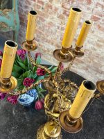 misiņa/bronzas galda lampa ar eņģeļa figūru, liela izmēra, 6 spuldzēm, smaga (6412) - Image 9