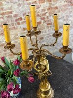 misiņa/bronzas galda lampa ar eņģeļa figūru, liela izmēra, 6 spuldzēm, smaga (6412) - Image 6