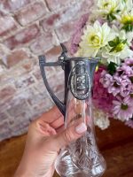 Antīka jūgendstila stikla karafe ar reljefu metāla apdari un gravējumu (Antique Art Nouveau Glass Carafe with Metal Mount) (5925) - Image 10